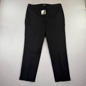 Talbots Chatham Pants Womens 16 Black Side Zip Ankle Quiet Luxury Minimalist New